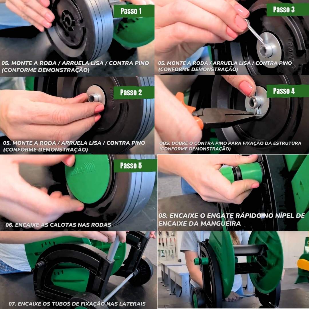 Suporte Enrolador de Mangueira com Rodas até 50 metros Trapp