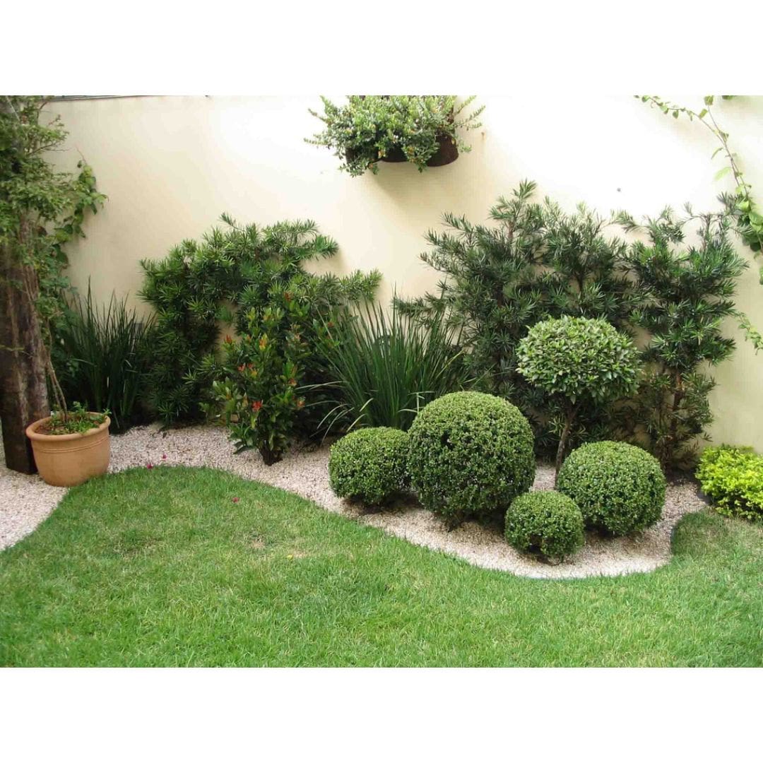 Limitador de Grama + Pedra Dolomita Branca Decoração Jardim