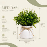 Kit 4 Vasos Decorativos com Flor Artificial