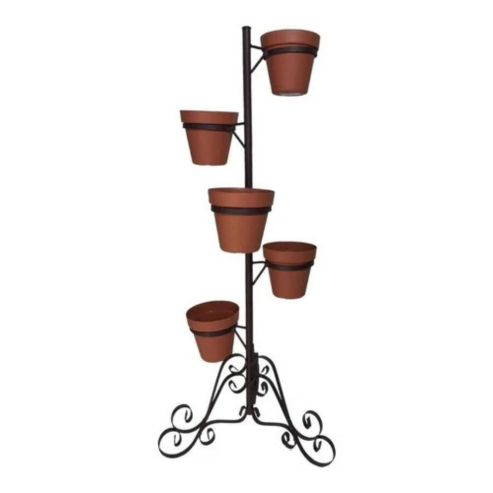 Suporte de Chão em Ferro para 5 Vasos 44x106cm