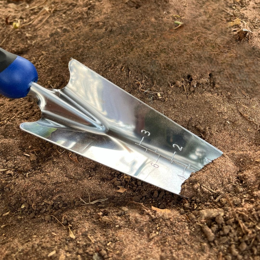 Pá de Jardim Estreita em Aço Inox com Medidor