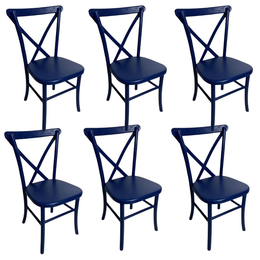 6 Cadeiras Sala de Jantar Paris de Madeira Eucalipto Katrina