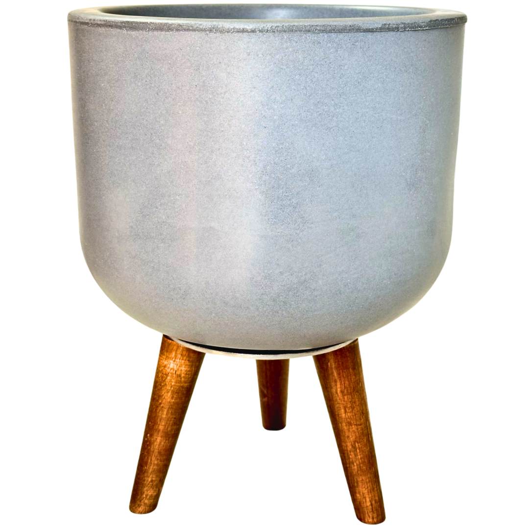 Vaso Doha Médio com Tripé de Madeira