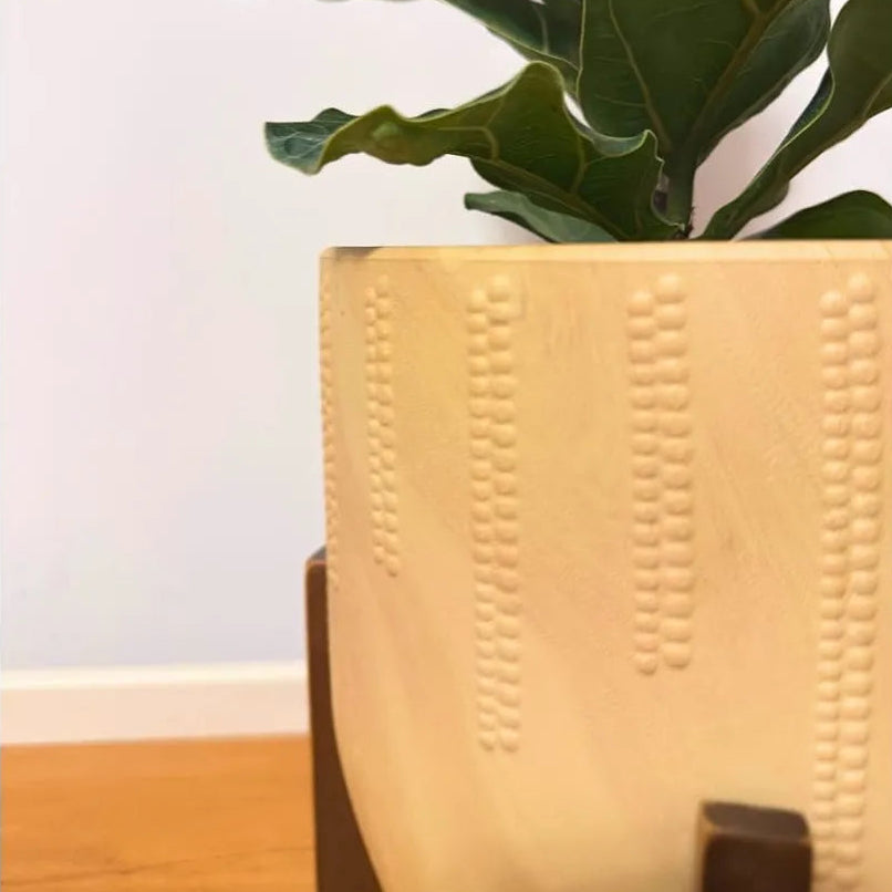 Kit 3 Vasos Genebra com Suporte de Madeira Baixo