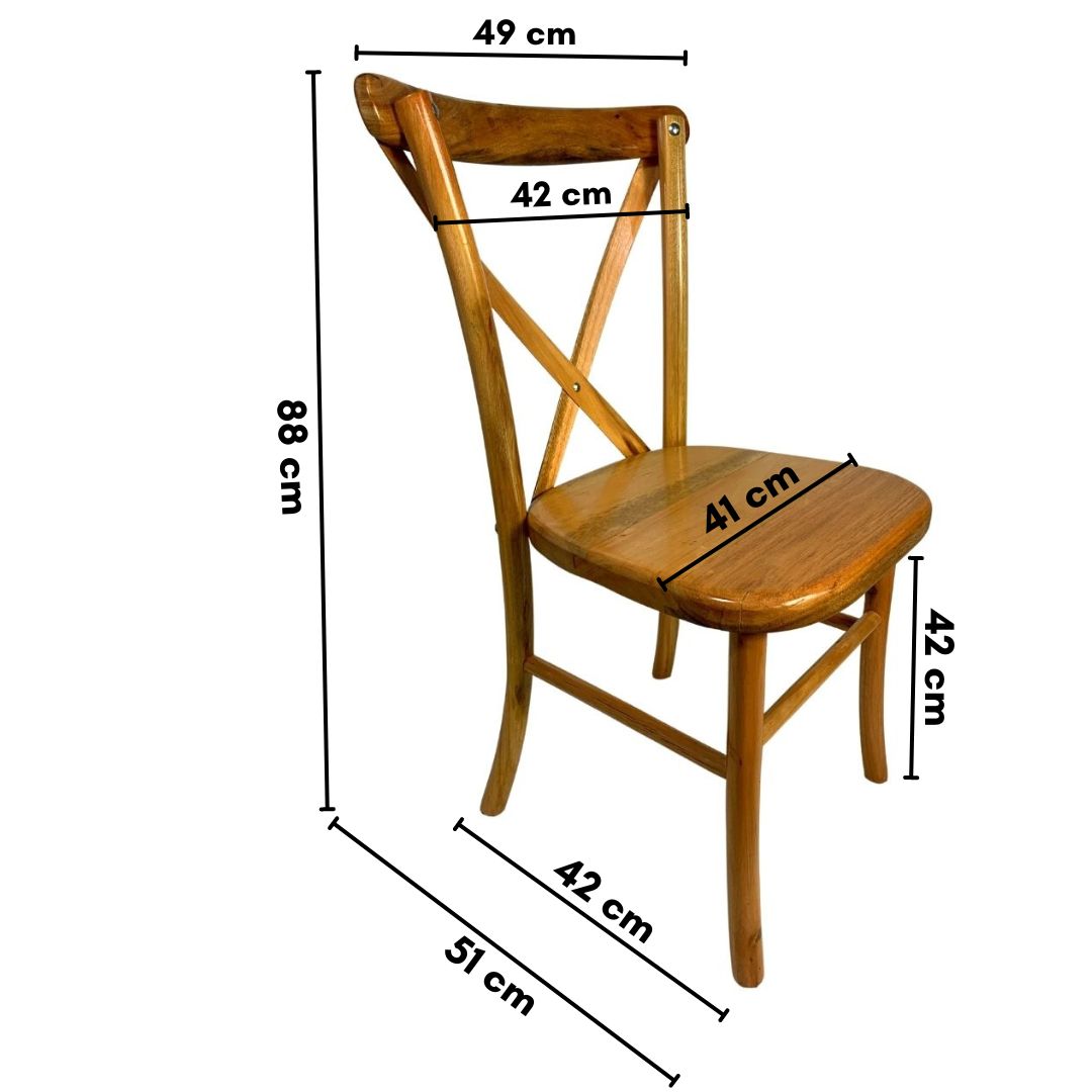 2 Cadeiras Sala de Jantar Paris de Madeira Eucalipto Katrina