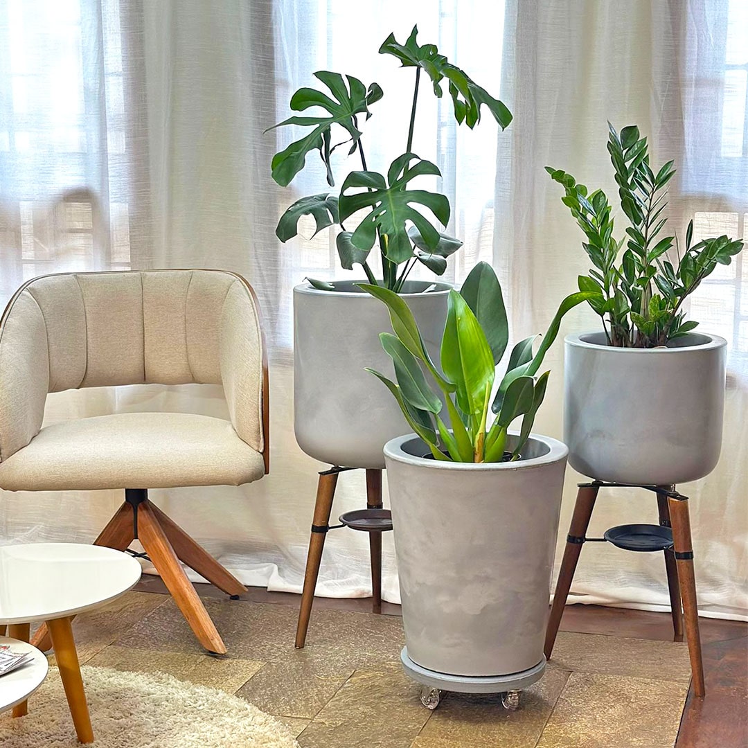 Kit Com 3 Vasos de Luxo Para Planta Decoração Apartamento