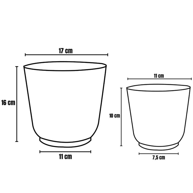 Kit 2 Vasos Cachepot Okla em Polipropileno