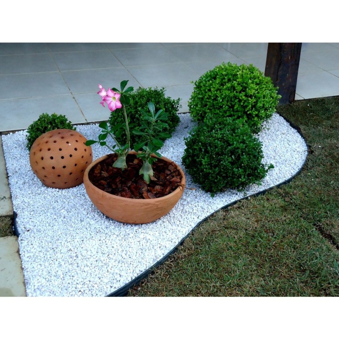 Limitador de Grama 10m Separador de Jardim Divisor Branco