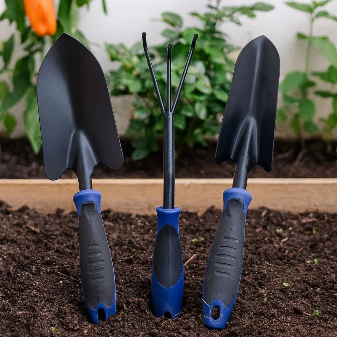 Kit de Ferramentas Para Jardinagem 3 Peças - Preto