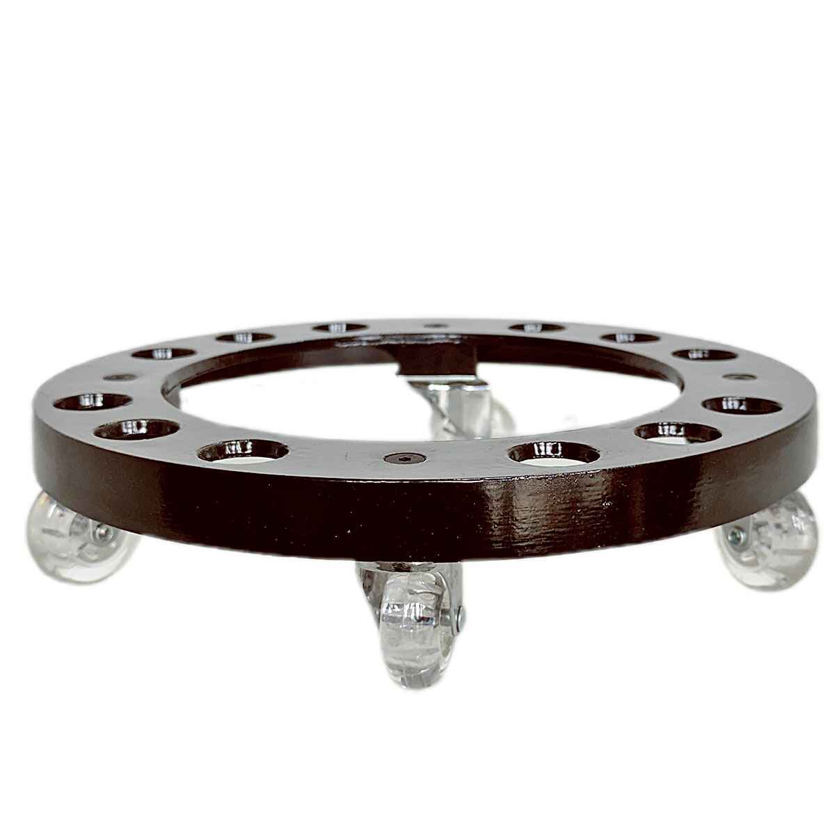 Suporte de Alumínio com Rodas de Silicone para Vasos Redondos