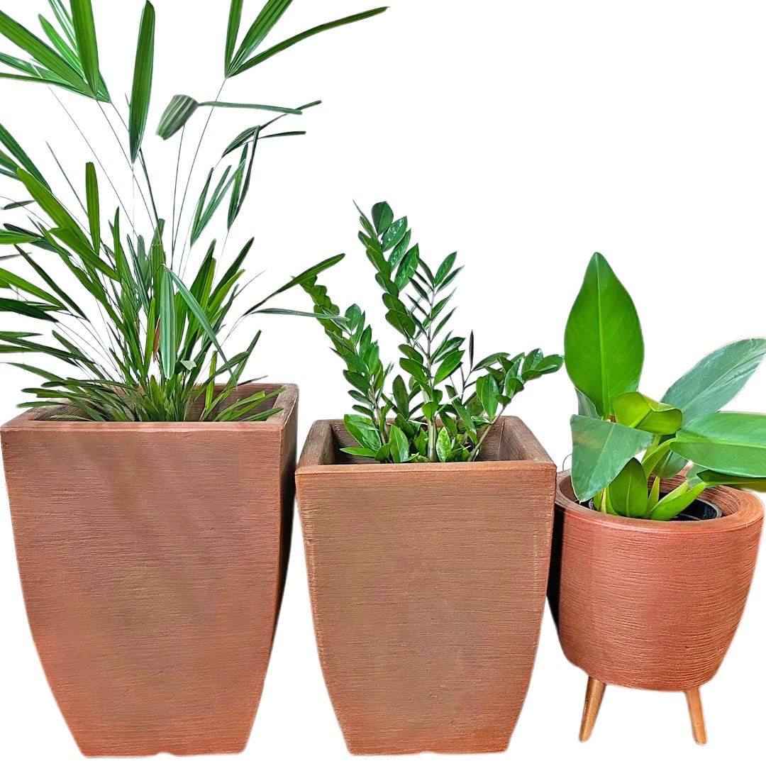 Kit 3 Vasos Berlim + Viena Texturizados Médios