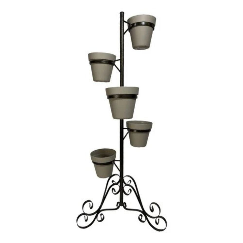 Suporte de Chão em Ferro para 5 Vasos 44x106cm