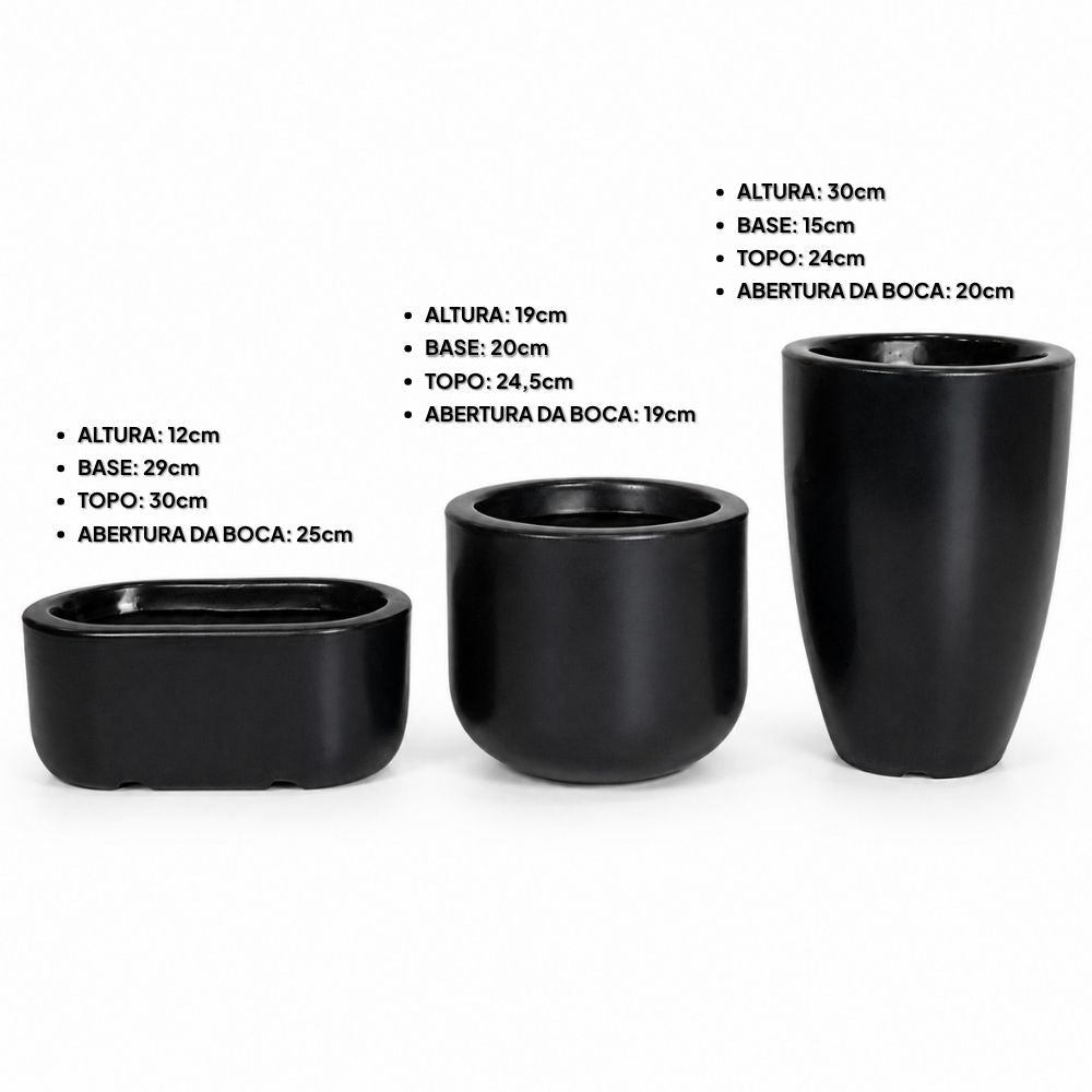 Kit 3 Vasos em Polietileno Doha e Pequim