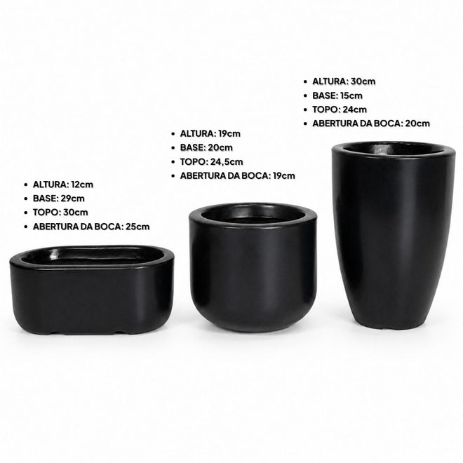 Kit 3 Vasos em Polietileno Doha e Pequim