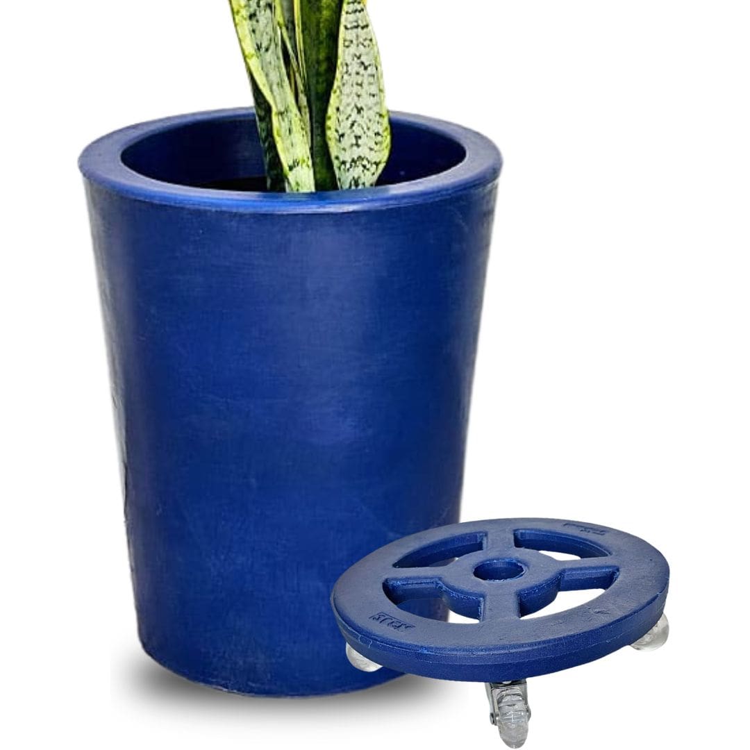 Kit Vaso Damasco Brilhante + Suporte com Rodinhas