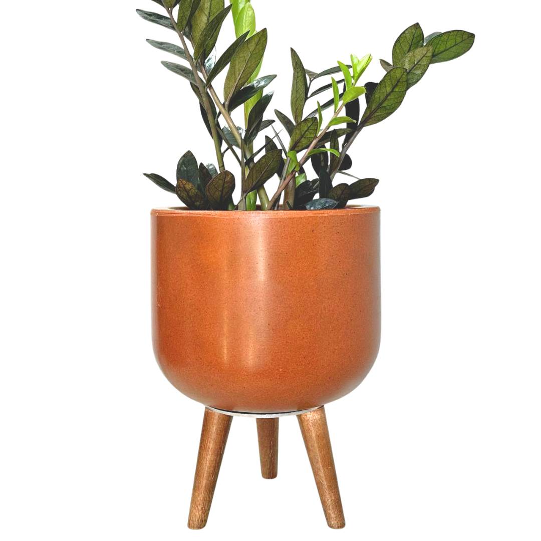 Vaso Doha Médio com Tripé de Madeira