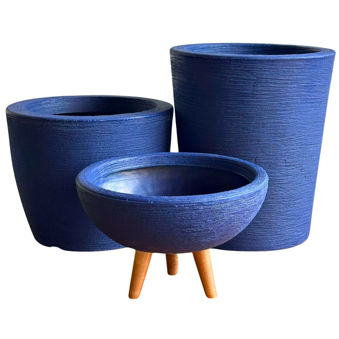 Kit 3 Vasos Decorativos em Polietileno