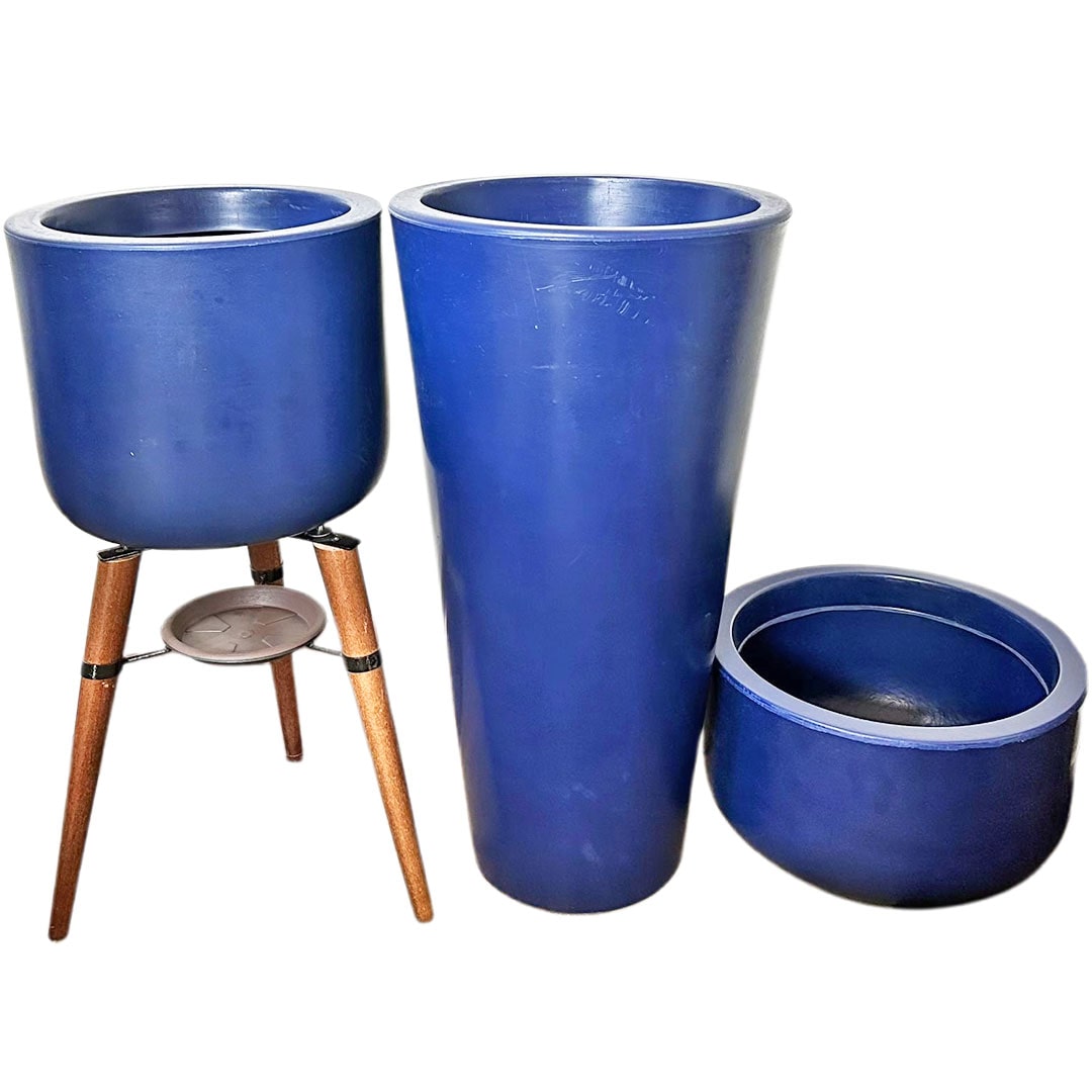 Kit 3 Vasos Cônico + Doha para Decoração Externa