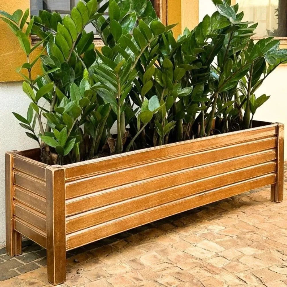 Jardineira de Madeira Ripada - Tamanhos Grandes