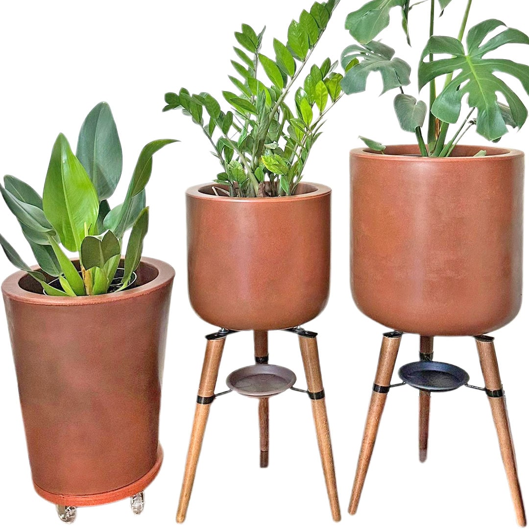 Kit Com 3 Vasos de Luxo Para Planta Decoração Apartamento