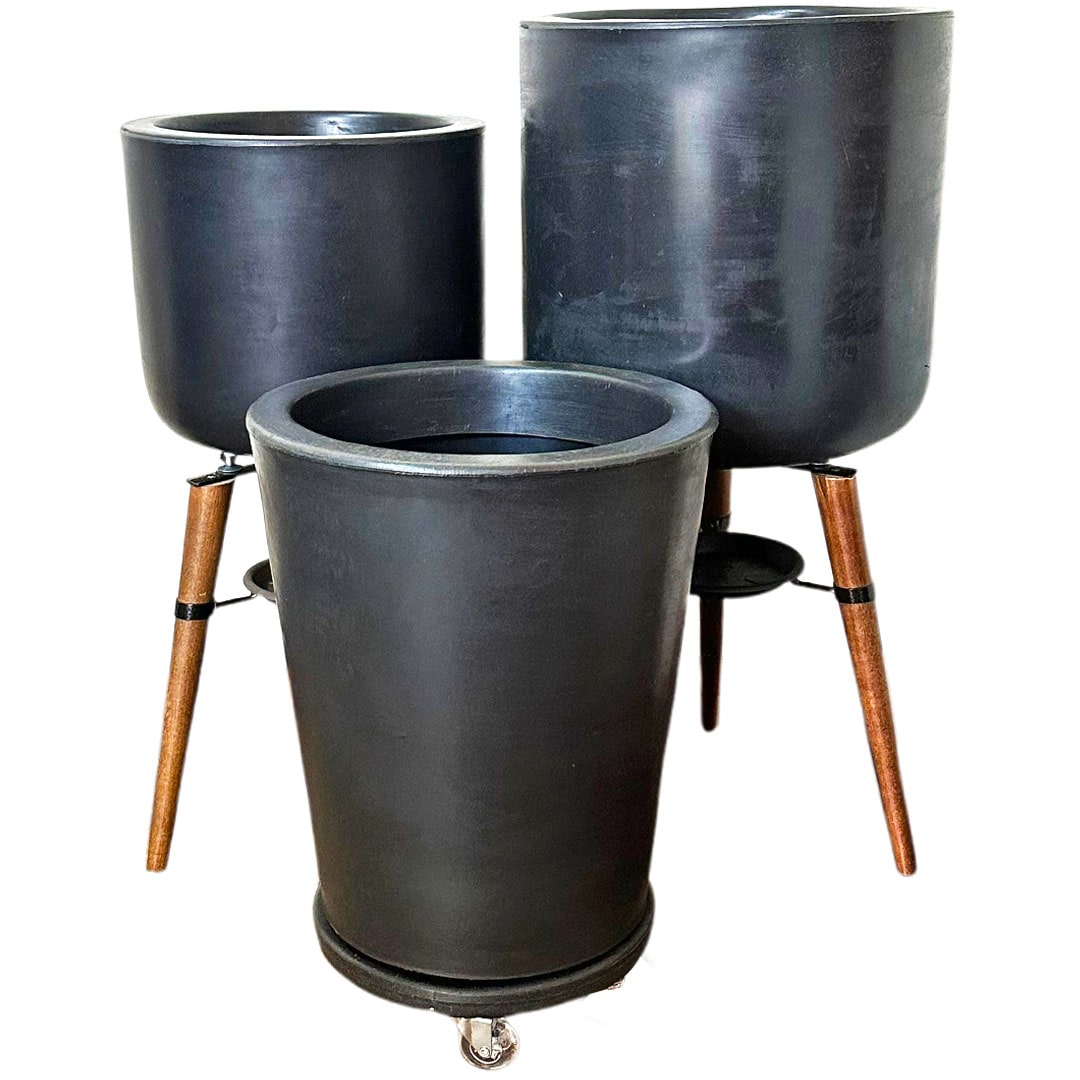 Kit Com 3 Vasos de Luxo Para Planta Decoração Apartamento