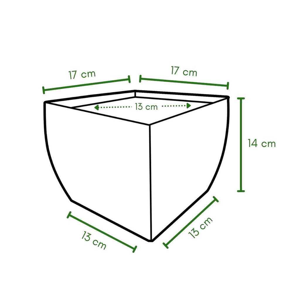 Vaso Cachepot Quadrado em Polietileno 14x17cm