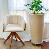 Kit Vaso Damasco Brilhante + Suporte com Rodinhas
