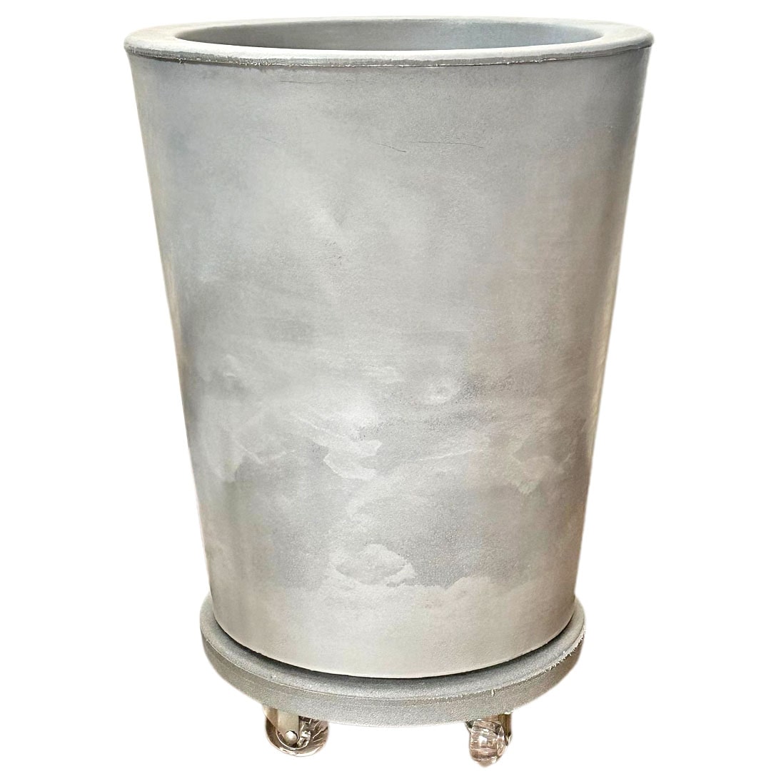 Kit Vaso Damasco Brilhante + Suporte com Rodinhas