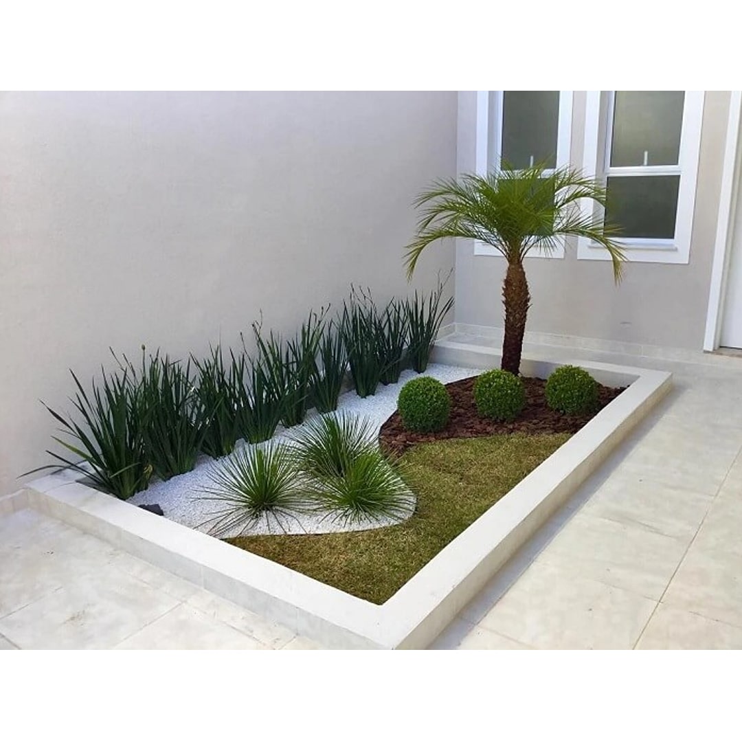 Limitador de Grama + Pedra Dolomita Branca Decoração Jardim
