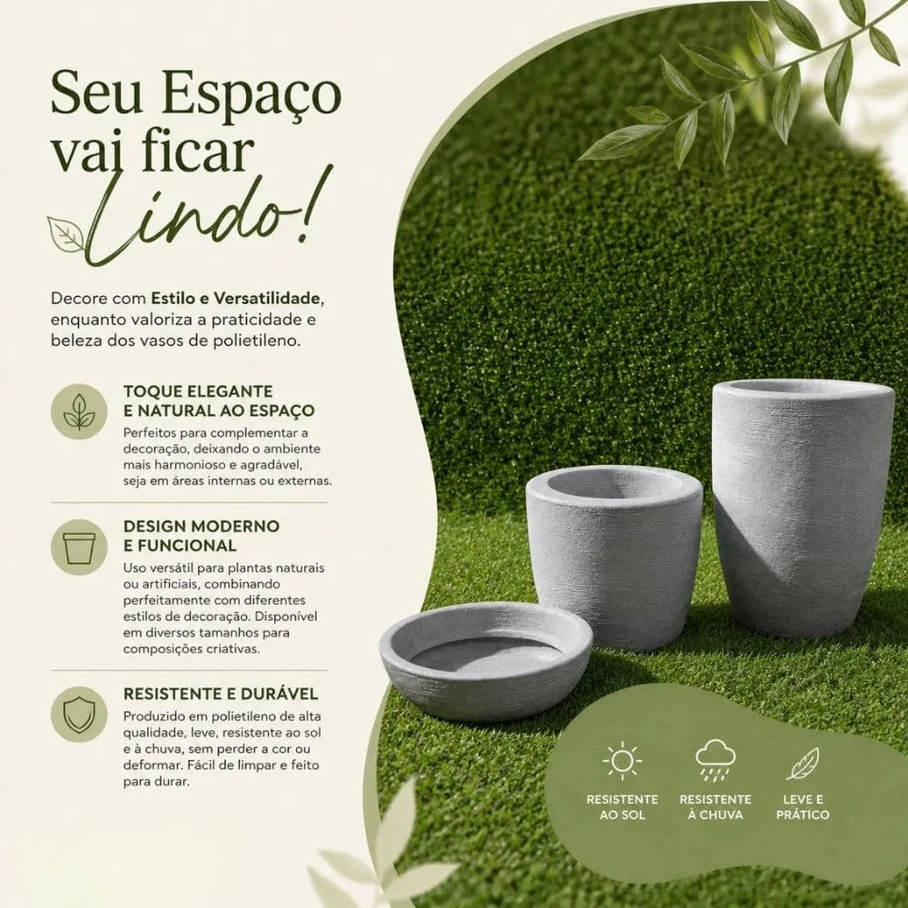 Kit 3 Vasos Texturizados Pequenos