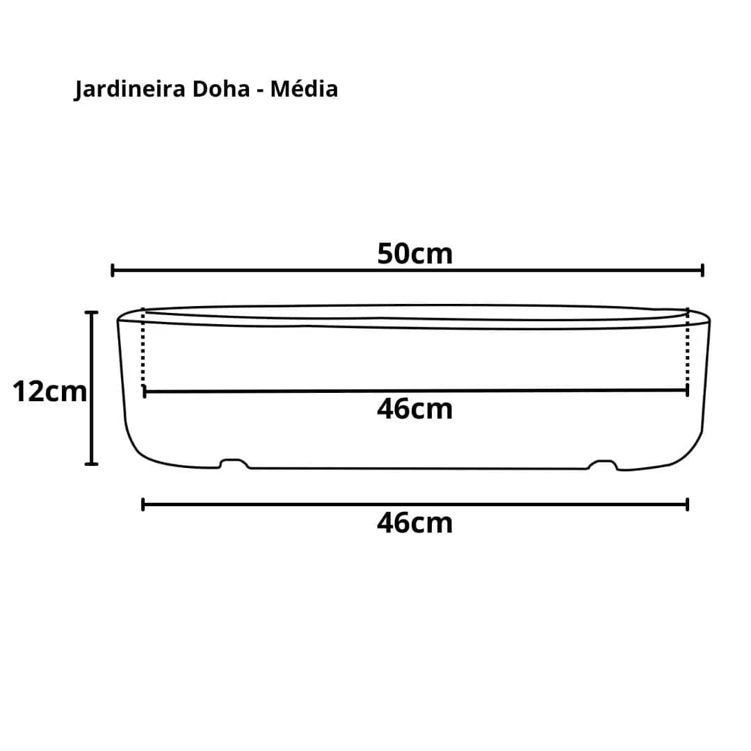 Jardineira Doha em Polietileno 50x17cm