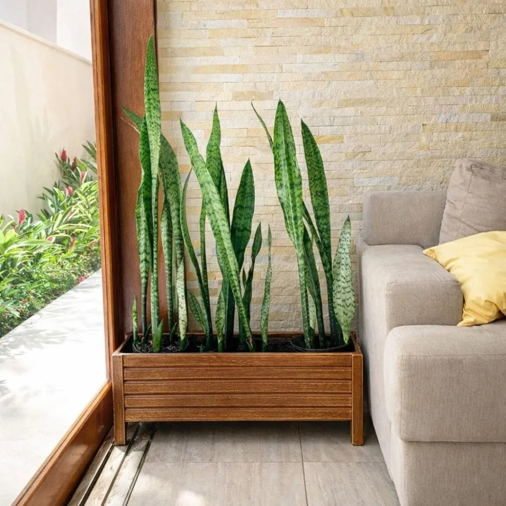 Jardineira de Madeira Ripada - Tamanhos Grandes