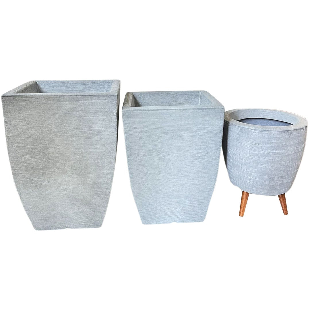 Kit 3 Vasos Berlim + Viena Texturizados Médios