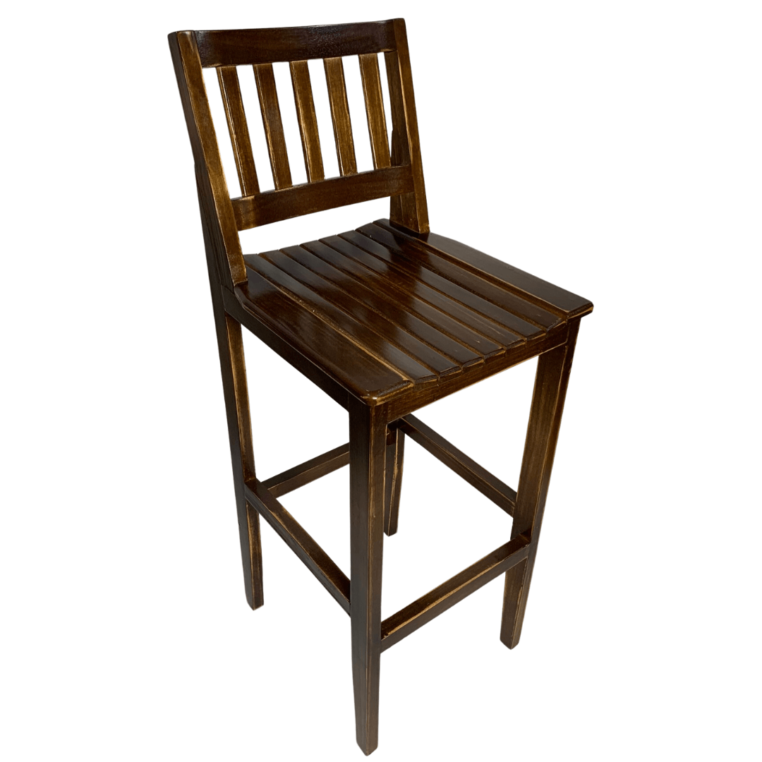 Banqueta de Madeira Maciça com Encosto