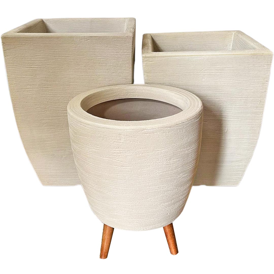 Kit 3 Vasos Berlim + Viena Texturizados Médios