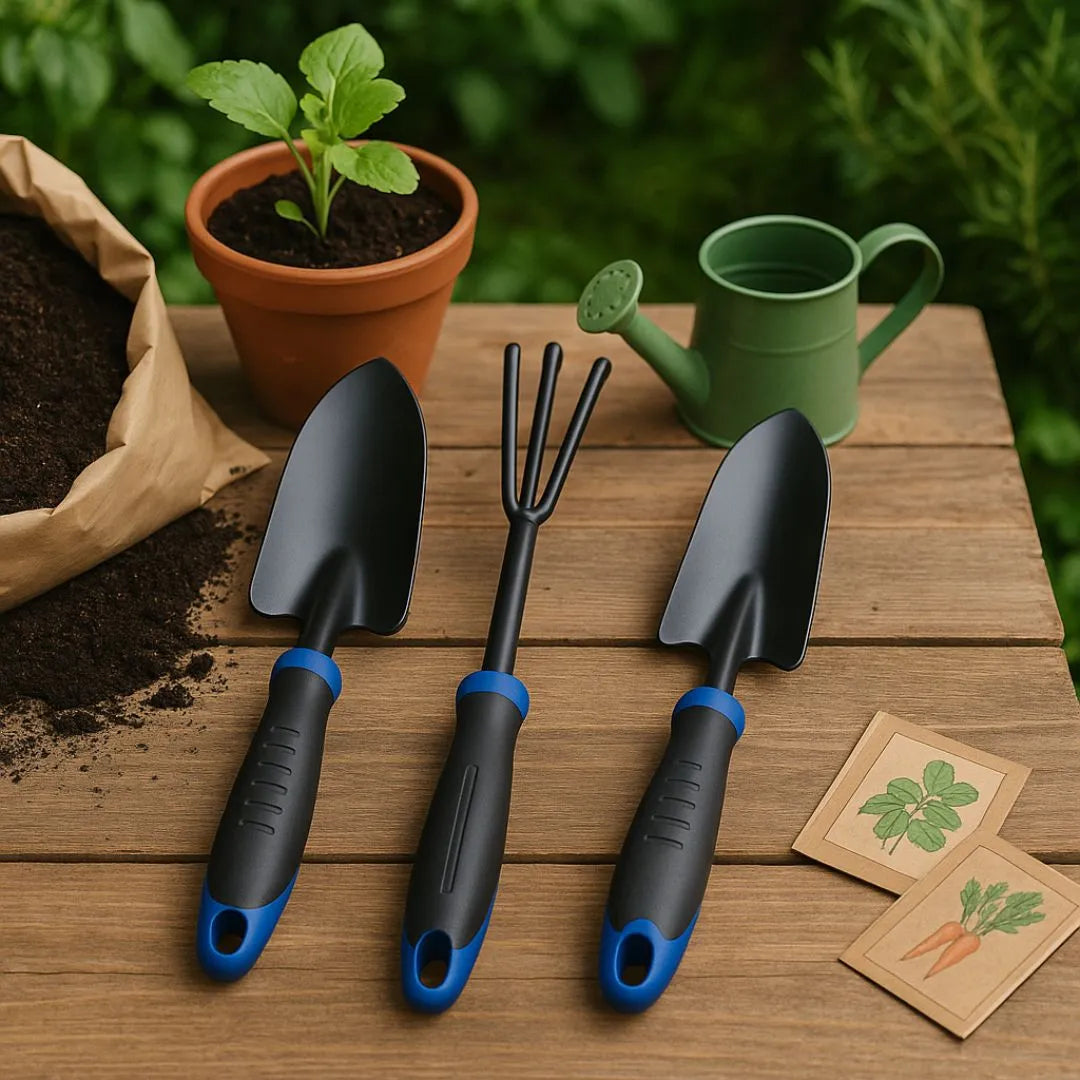 Kit de Ferramentas Para Jardinagem 3 Peças - Preto