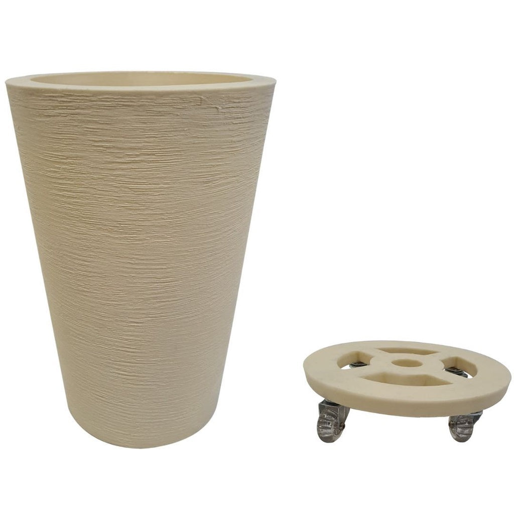 Kit Vaso em Polietileno 55x37cm + Suporte com Rodas