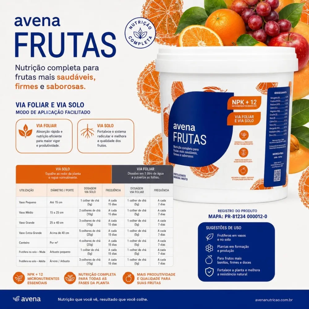 Adubo Para Frutas Fertilizante Avena 3kg