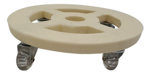 Kit Vaso Damasco Texturizado + Suporte com rodinhas