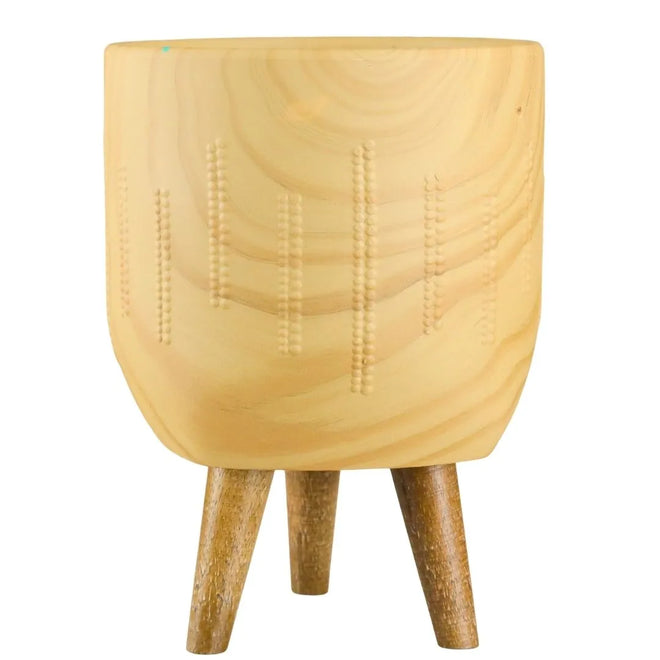 Kit 3 Vasos Genebra em Cerâmica com Tripé de Madeira