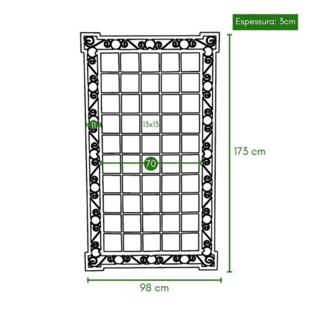 Painel Colonial de Parede em Ferro para Jardim Vertical 98x173cm