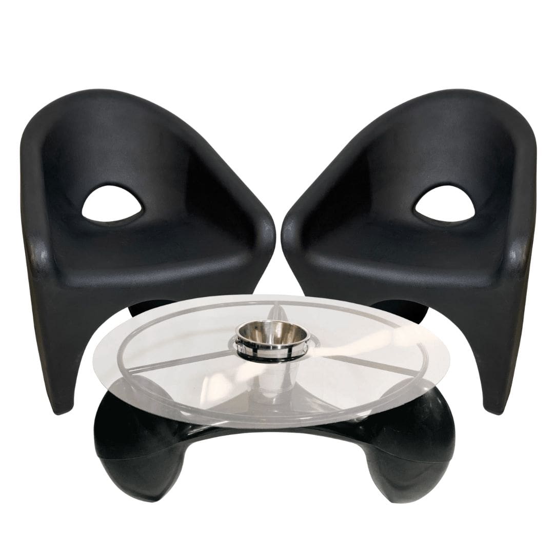 Kit Mesa de Centro com Champanheira + 2 Cadeiras Ipanema