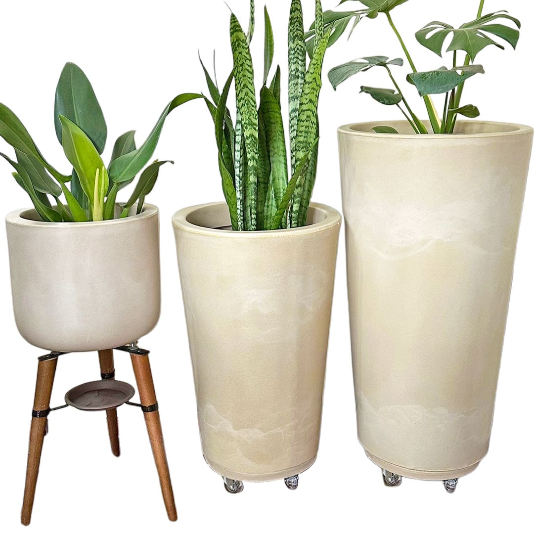 Kit 3 Vasos Linha Damasco em Polietileno