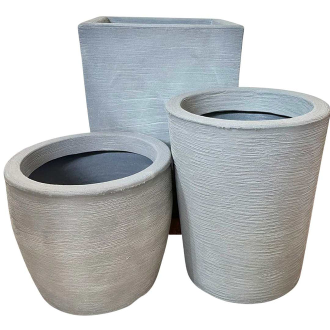 Kit 3 Vasos Texturizados Médios - Verde Garden