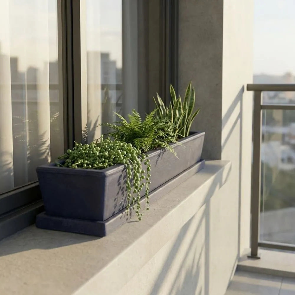 Jardineira com Prato Coletor 80x15cm em Polietileno