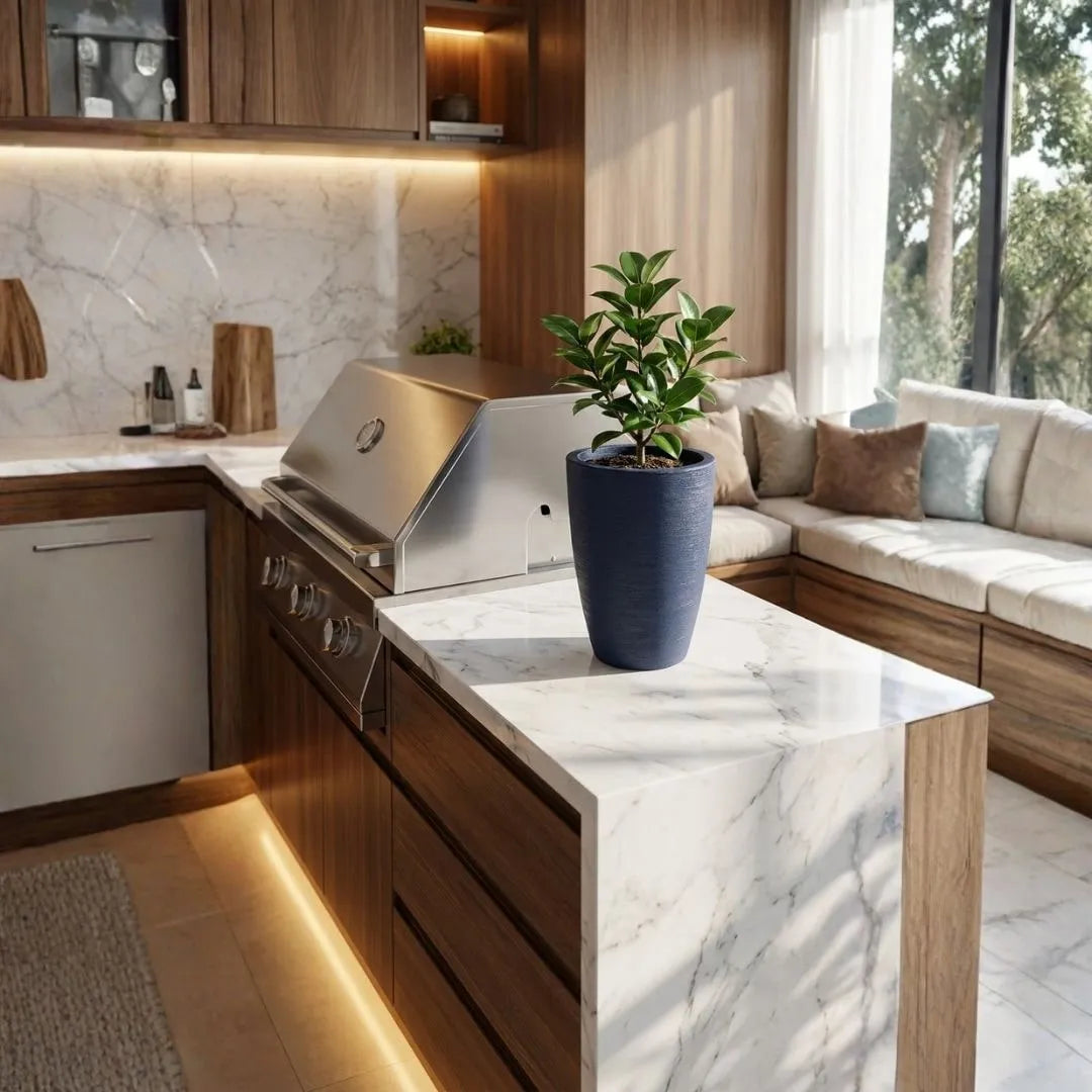 Vaso Pequim em Polietileno Texturizado 30x24cm