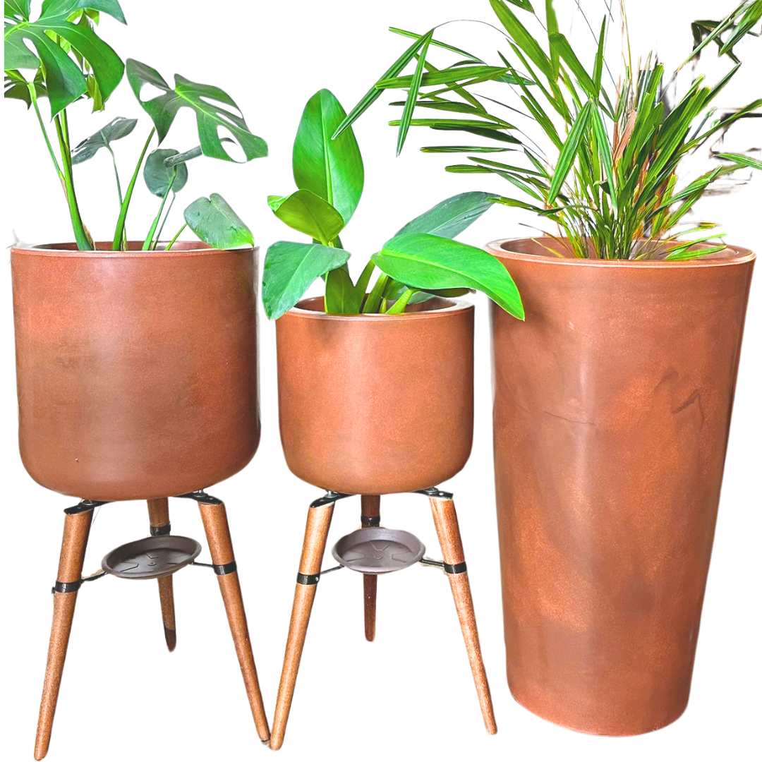3 Vasos de Luxo Para Planta Decoração Externa Sacada Varanda