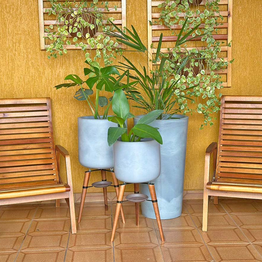 3 Vasos de Luxo Para Planta Decoração Externa Sacada Varanda