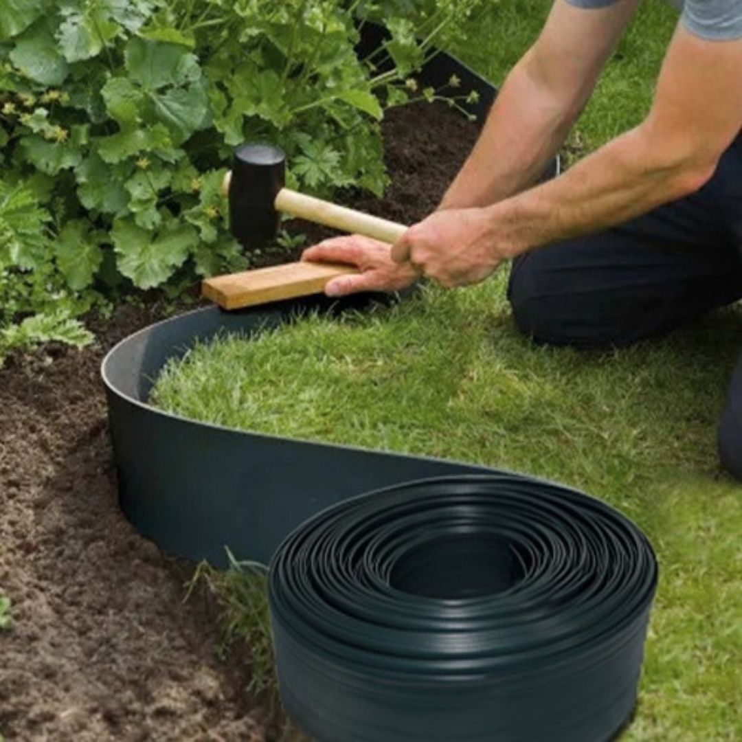 Limitador de Grama + Pedra Dolomita Branca Decoração Jardim