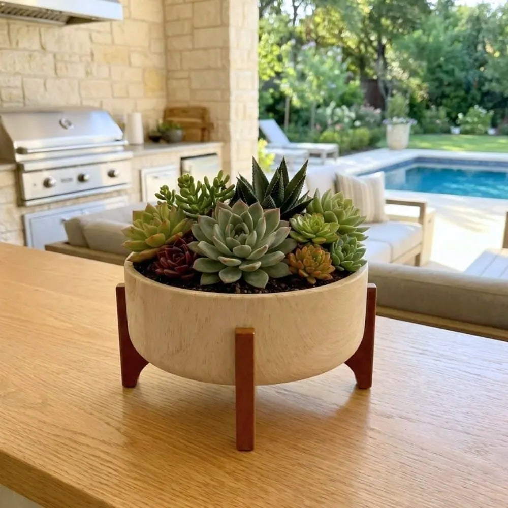 Vaso Bacia Linha Genebra com Suporte de Madeira